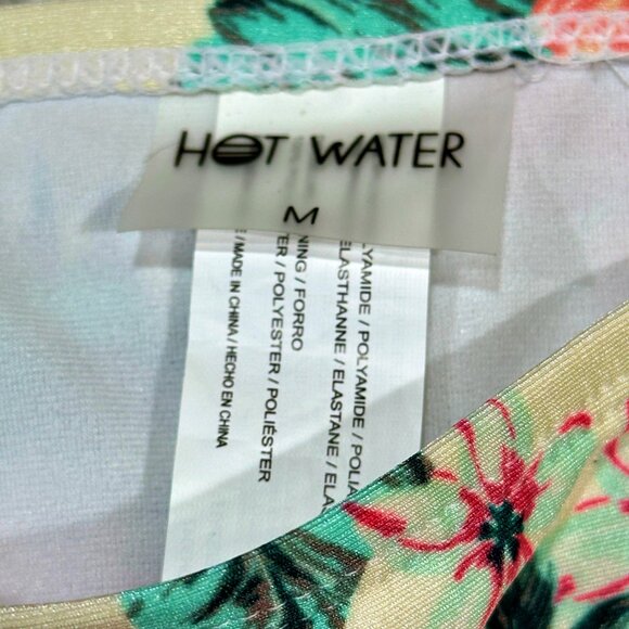NEW Hot Water Swim String Bikini Bottom Size M Tropical Hawaiian Hibiscus NWT - Picture 4 of 6